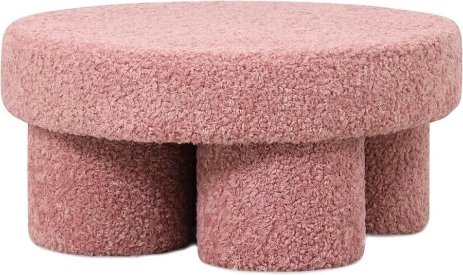 Homebound by Kolony HomeBound by KY Poef Babette in stof plush roze poef Babette