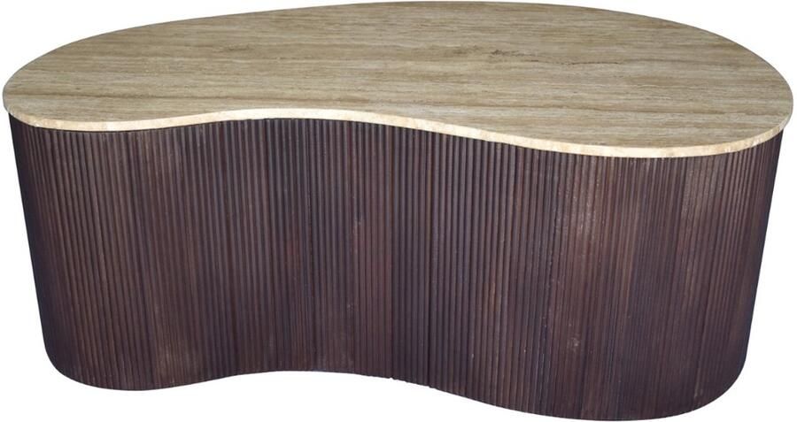 Homebound by Kolony Salontafel Raja niervorm met travertijn blad L