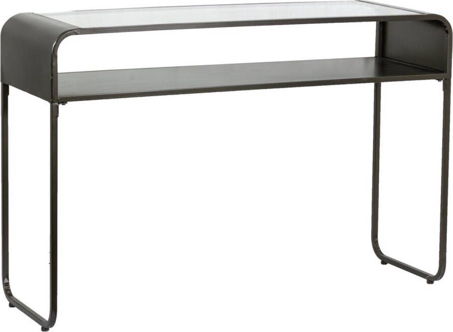 Kolony Metalen sidetable met glas glazen tafel bureau 120x39.5x80cm
