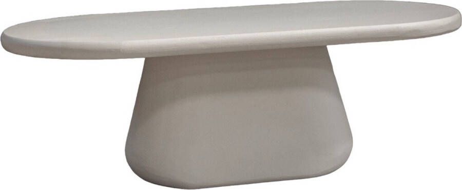 Homebound by Kolony Salontafel concrete oval mango hout wit salontafel ovaal 120x60x40cm