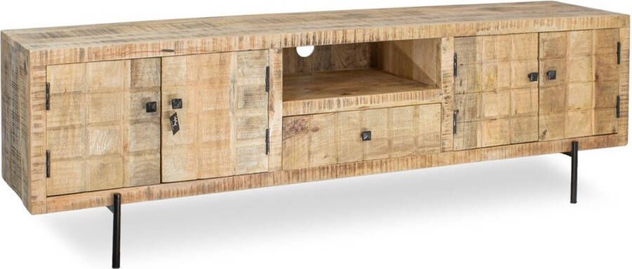 Homebound by Kolony Tv-meubel mango blocks retro stereomeubel mangohout met metaal 180x40x55cm