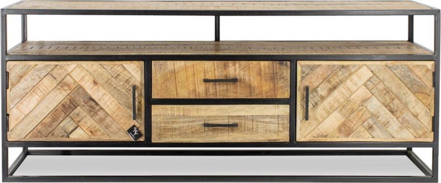 Homebound by Kolony Tv-meubel mango fishbone stereomeubel visgraat 150x45x60cm