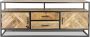 Homebound by Kolony Tv-meubel mango fishbone stereomeubel visgraat 150x45x60cm - Thumbnail 1