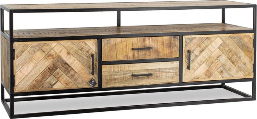 Homebound by Kolony Tv-meubel mango fishbone stereomeubel visgraat 150x45x60cm