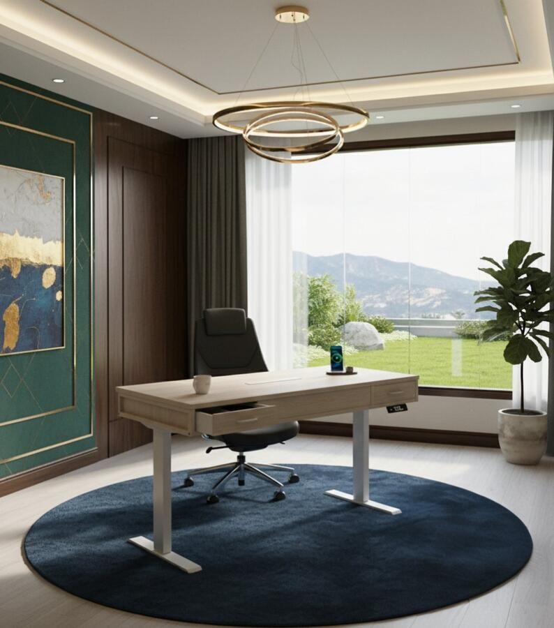 HomeByNicole Elektrisch Zit-Sta Bureau – Hoogte Verstelbaar 73-118 cm – Computer Bureau met LCD Memory Display – Ergonomische Werktafel 110x60 cm – Carbon Look Zwart –