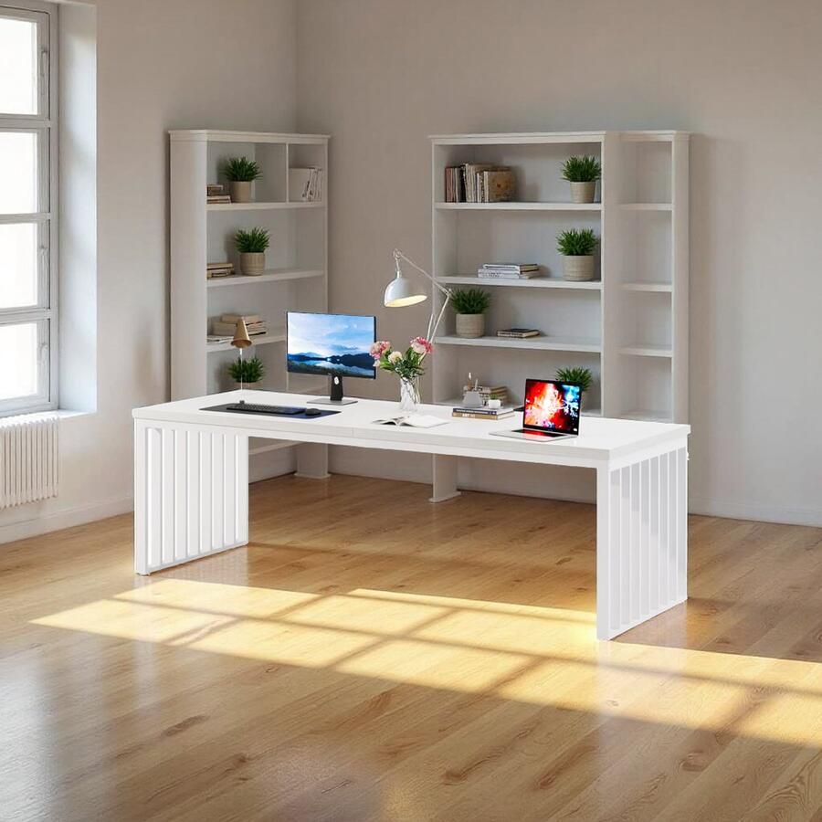 HomeByNicole Industriëel Bureau – Groot Computer Bureau 180 cm – Schrijf- en Kantoortafel – PC Werktafel met Lades – Robuust Metalen Frame – Rustic Brown Zwart –