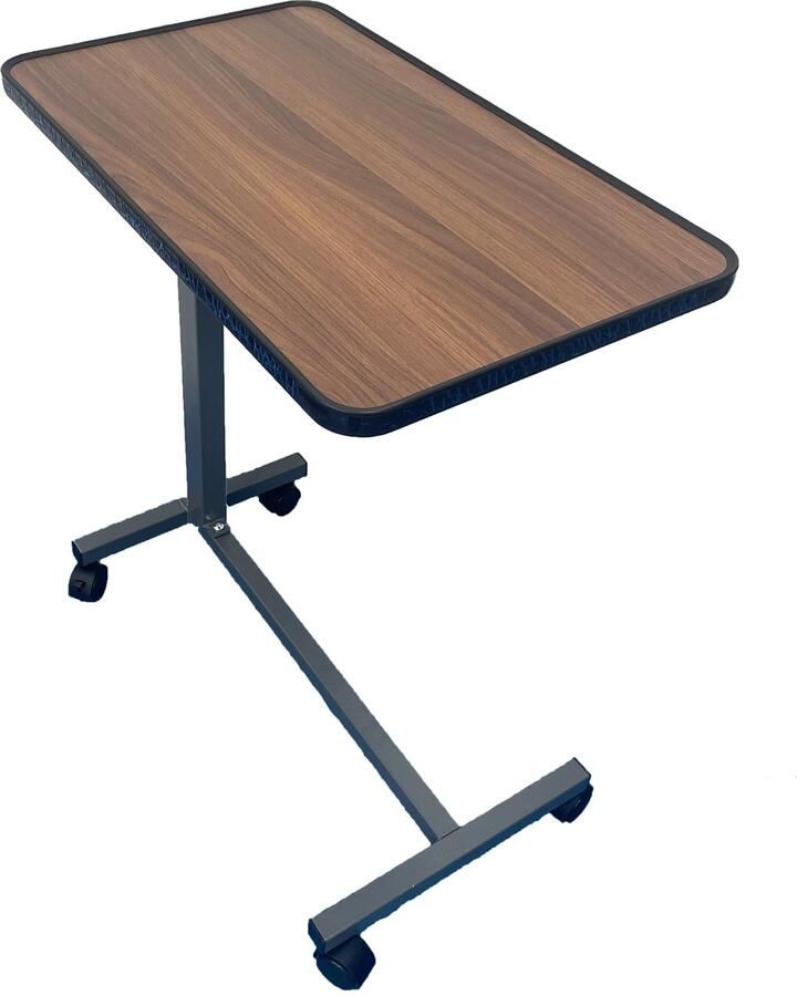 HomeCare Innovation BV Luxe kantelbare bedtafel op wielen (verstelbaar) Bruin Stoeltafel Met Wielen En Met 90° Kantel Blad Overbed Tafel Volledig Verstelbaar - Foto 3