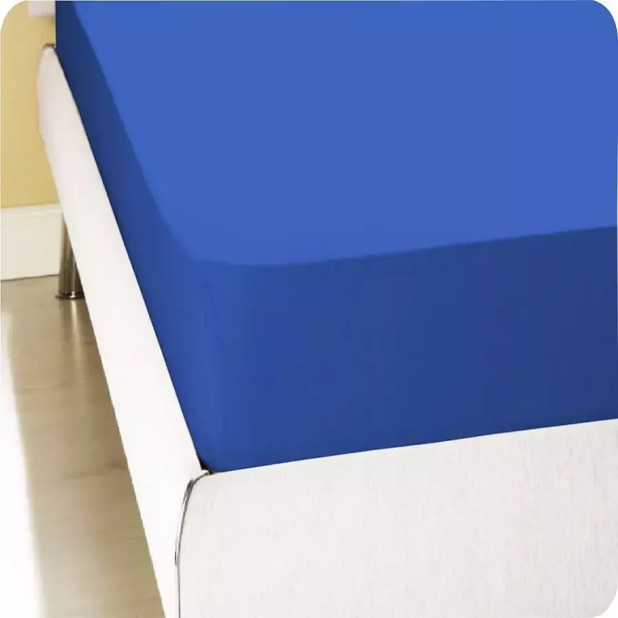 Homéé Homee Hoeslaken Jersey stretch royal blauw 140 150x200 220 +30cm tweepersoons bed 100% katoen
