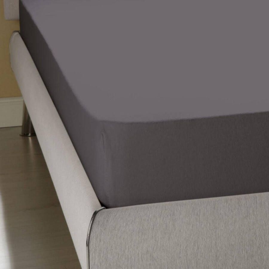 Homéé Homee Hoeslaken Jersey stretch antraciet 120x200 220 +30 cm twijfelaar bed 100% katoen‎