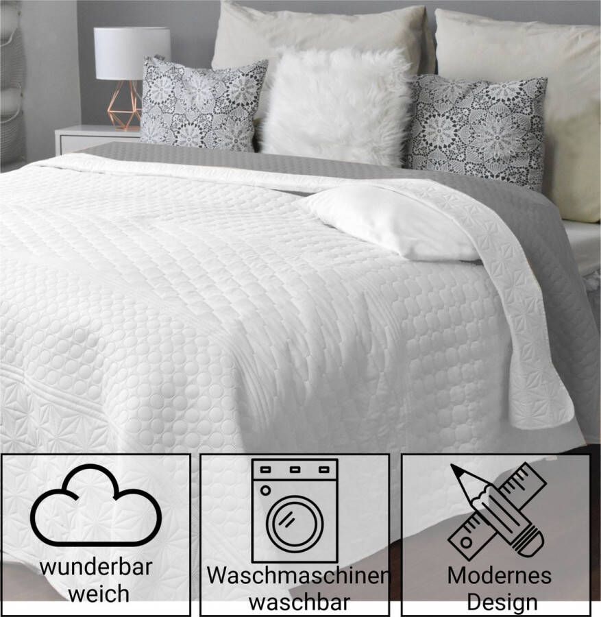 HOMELEVEL Bedsprei Bed & Sofa Dekbedovertrek Bedwieg Sofa Dag Deken Overtrek Bedovertrek XXL Deken Doek Mintgroen Maat 220x200cm