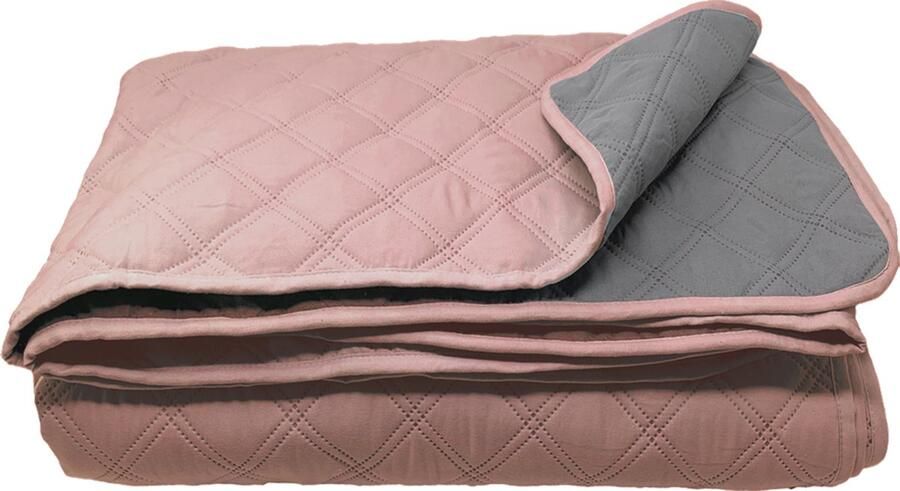 HOMELEVEL Bedsprei Bed & Sofa Dekbedovertrek Bedwieg Sofa Dag Deken Overtrek Bedovertrek XXL Deken Doek Oud roze Maat 220x200cm