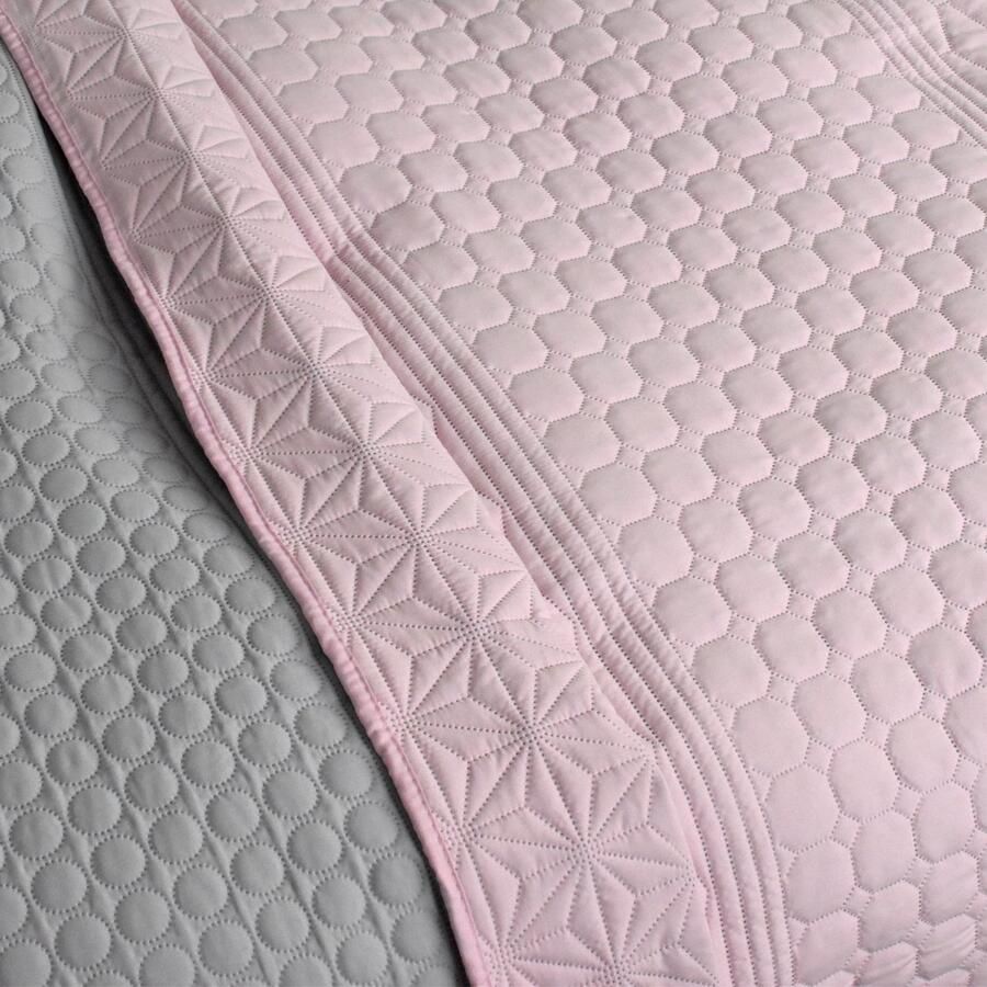 HOMELEVEL Bedsprei Bed & Sofa Dekbedovertrek Bedwieg Sofa Dag Deken Overtrek Bedovertrek XXL Deken Doek Oud roze Maat 220x200cm