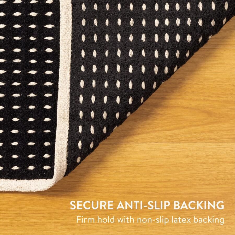 HOMELEVEL loper tapijt voor keuken 60 x 180 cm Antislip vloerkleed 100% katoen Keukenloper wasbaar Ook voor in de gang Beige en zwart - Foto 2