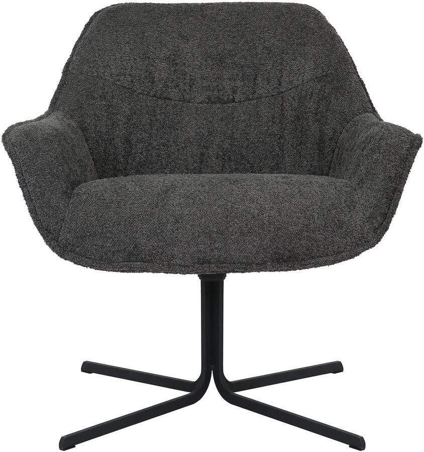 Homelounge Draaibare fauteuil Rocco Donker grijs Metalen Voet Fauteuils met armleuning