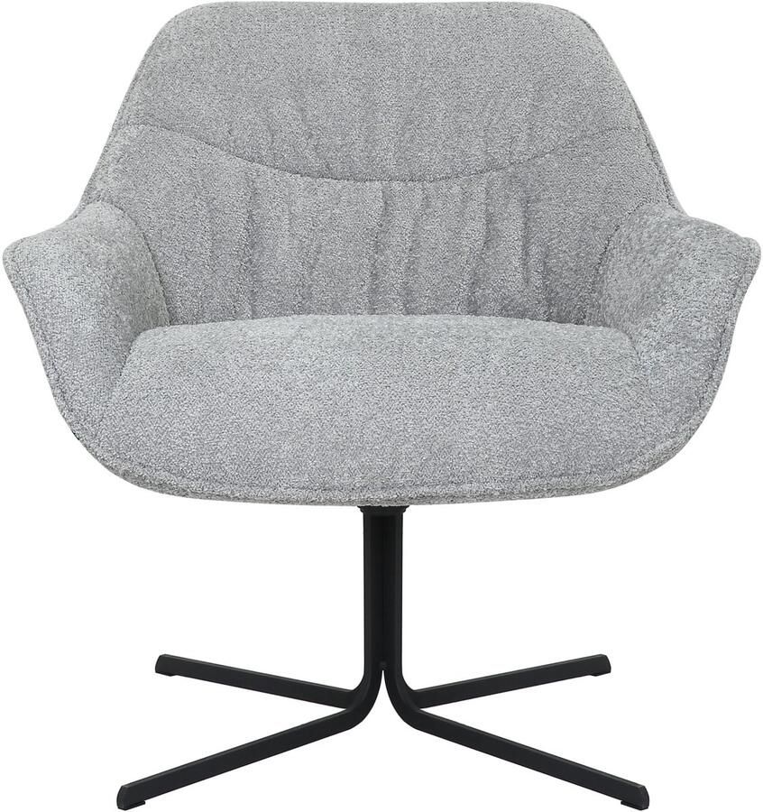 Homelounge Draaibare fauteuil Rocco Licht grijs Metalen Voet Fauteuils met armleuning