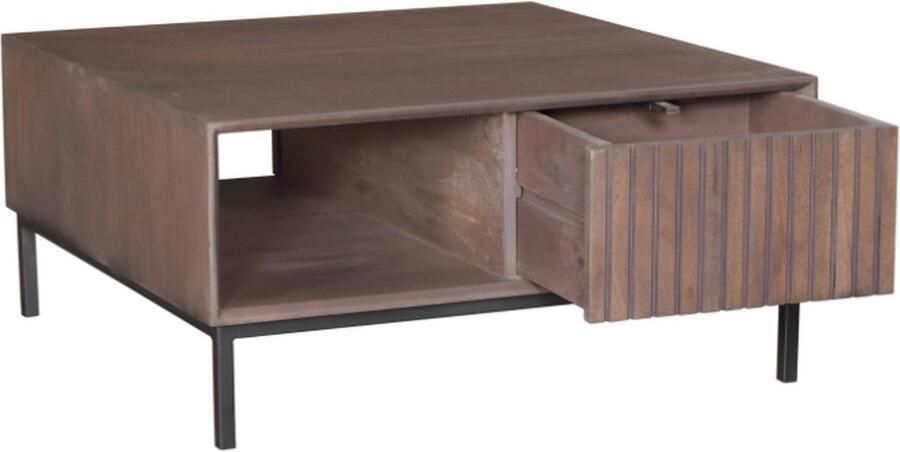 Homelounge Salontafel Mary Walnut mango hout Vierkant 80 cm