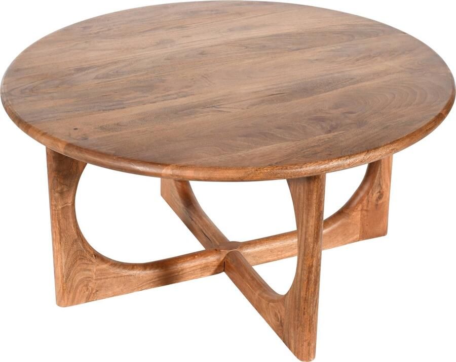 Homelounge Salontafel Rond – Mangohout – 80x80x40 cm – Houten Tafel – Industrieel & Bohemian Design