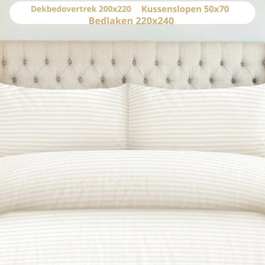 Homelux 4-Delige Luxe Bedden goed set Beige – Zacht Microvezel Dekbedovertrek 200x220 Bedlaken 220x240 2 Kussenslopen 50x70 – Stijlvol en Comfortabel voor Elke Slaapkamer - Foto 2