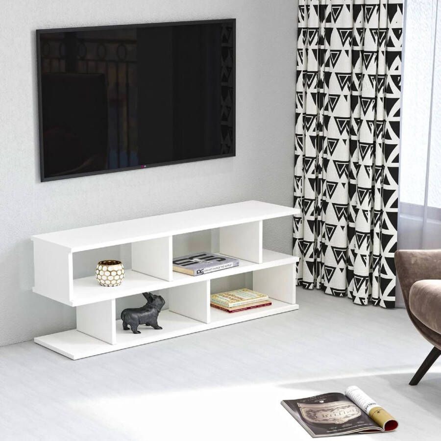 Homemaniac Homemania-Tv-meubel-Su-120x29 6x45-cm-wit - Foto 1