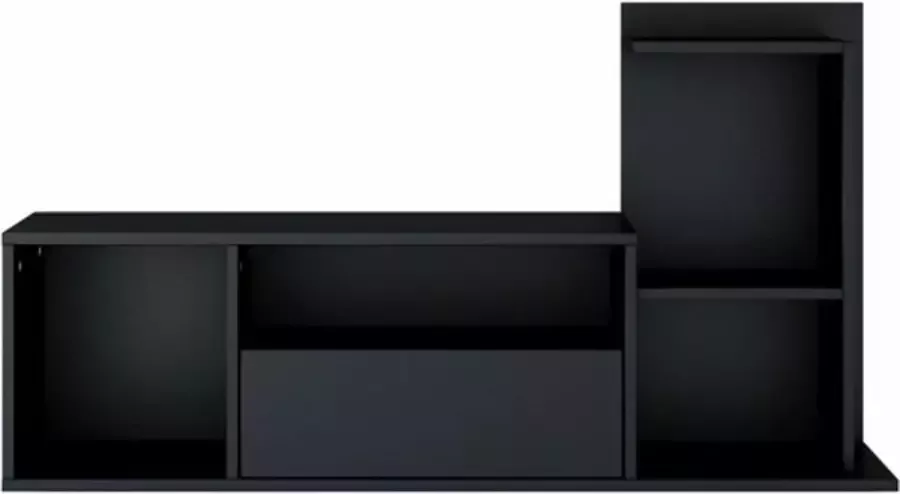 Homemaniac Homemania-Tv-meubel-Sumatra-120x30x30 65-cm-zwart - Foto 2