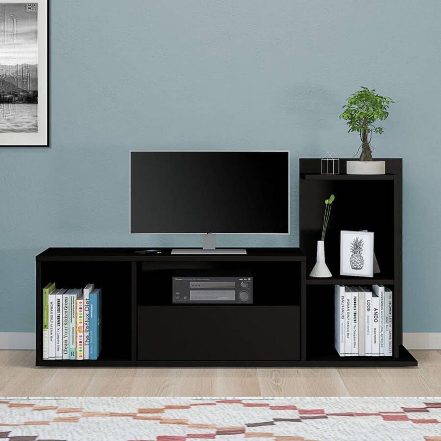 Homemaniac Homemania-Tv-meubel-Sumatra-120x30x30 65-cm-zwart - Foto 1