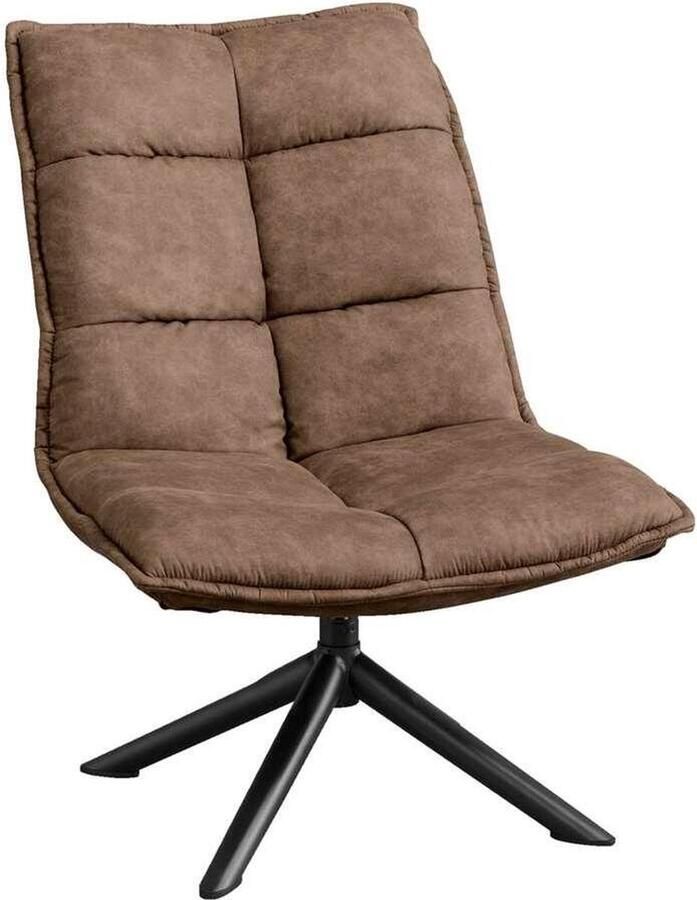 HomeMixx Draaibare Fauteuil Lucas Microleder Taupe Microfibre Kunstleder Bruin