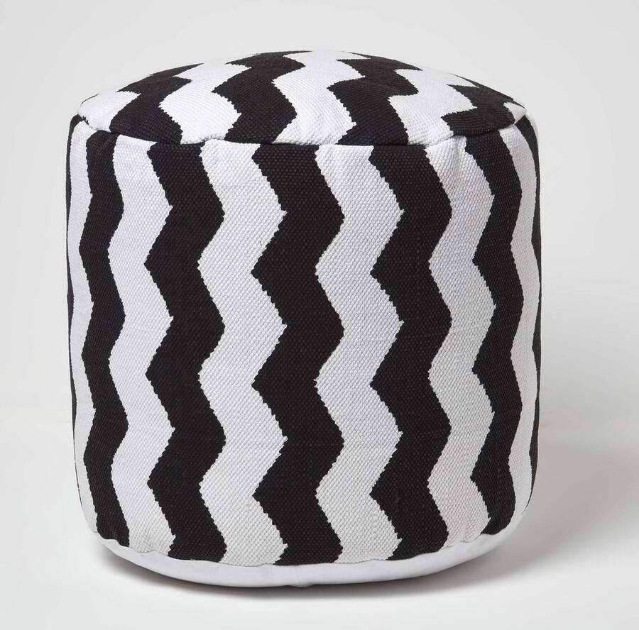 Homescapes Designer Kruk Poef Chevron rond