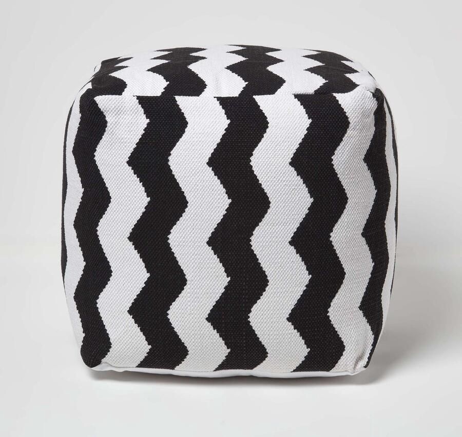 Homescapes Designer Kruk Poef Kubus Chevron S