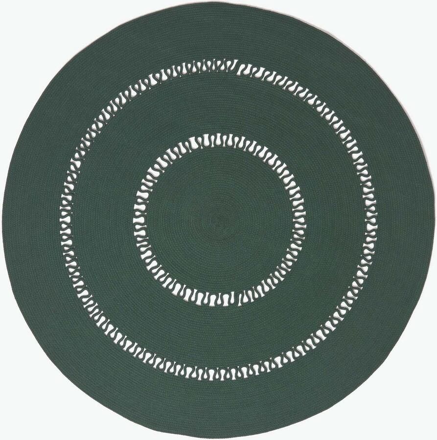 Homescapes Gevlochten Rond Gehaakt Vloerkleed Groen 120 cm