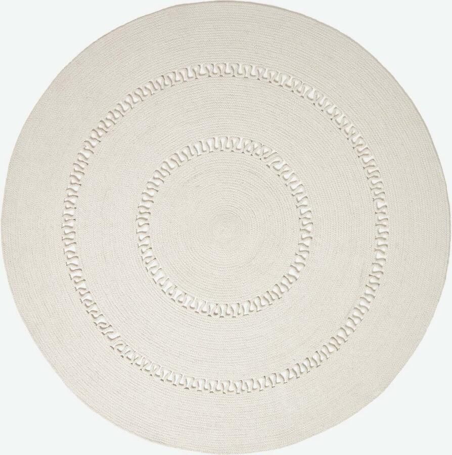Homescapes Gevlochten Rond Gehaakt Vloerkleed Naturel 150 cm