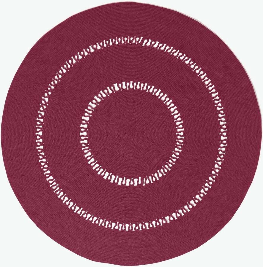 Homescapes Gevlochten Rond Gehaakt Vloerkleed Paars Pruim 150 cm