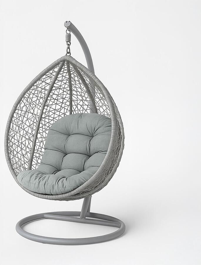 Homescapes Halfrond Kussen voor Hangstoel – Grijs