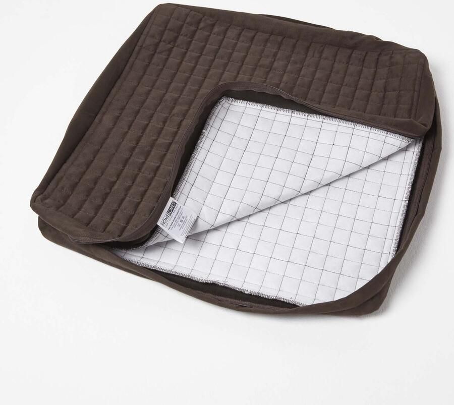 Homescapes Velours zitkussenhoes 50 x 50 x 10 cm grijs geschikt voor fauteuil zitkussen