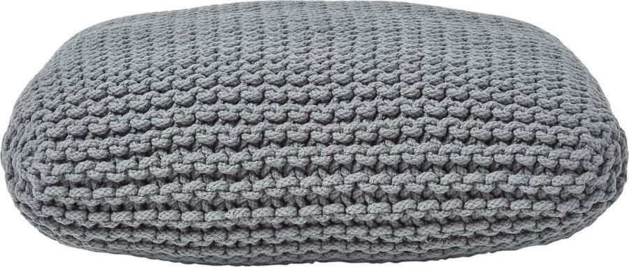 Homescapes vloerkussen grote grijze hoes 100% katoen