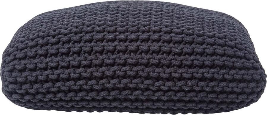 Homescapes vloerkussen grote zwarte hoes 100% katoen