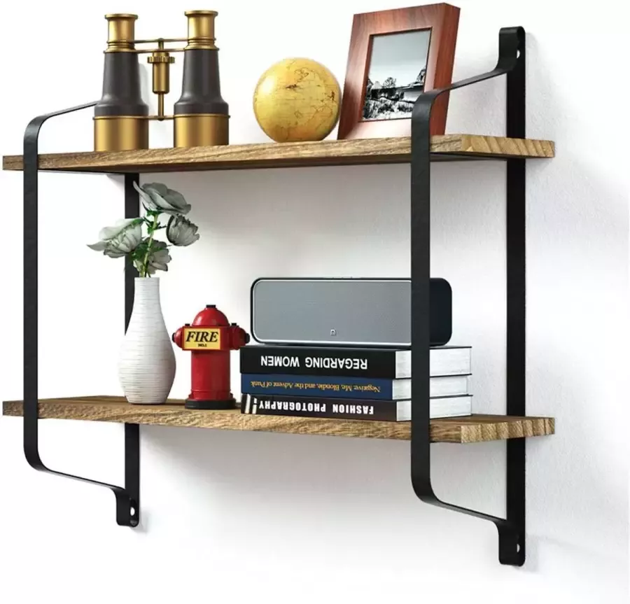 Homesse Wall Shelf wandrek wandkast wandrek keuken wandrek badkamer wandrek industrieel zwart metaal maximaal 25 kilo