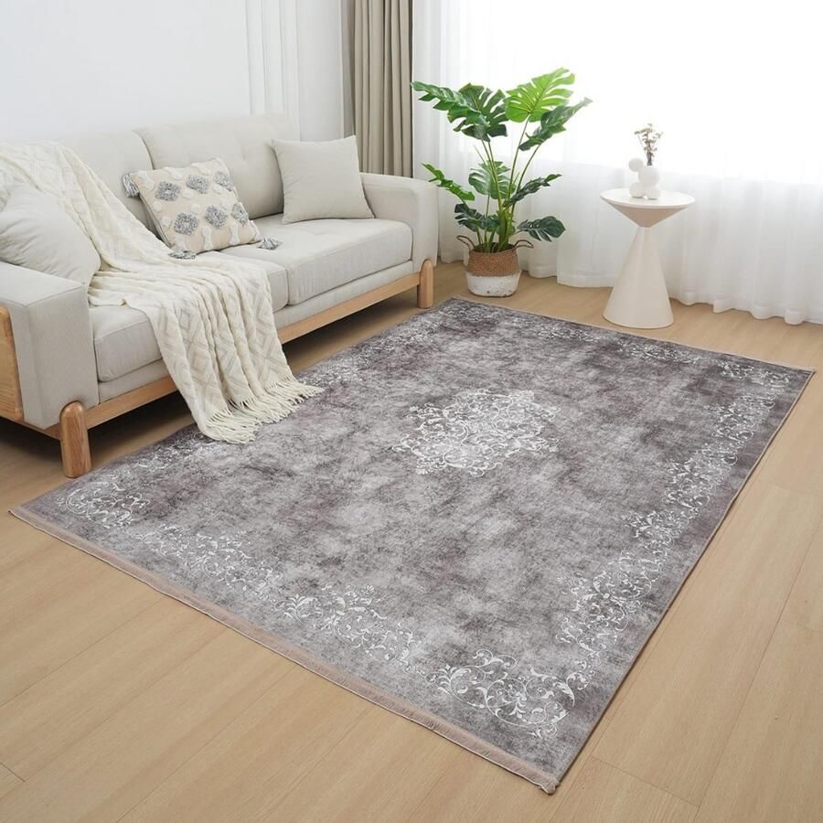 Homestar Wasbaar Tapijt 160x230 cm – Bruin – Antislip & Machinewasbaar op 30° – Modern Vloerkleed voor Woonkamer & Slaapkamer