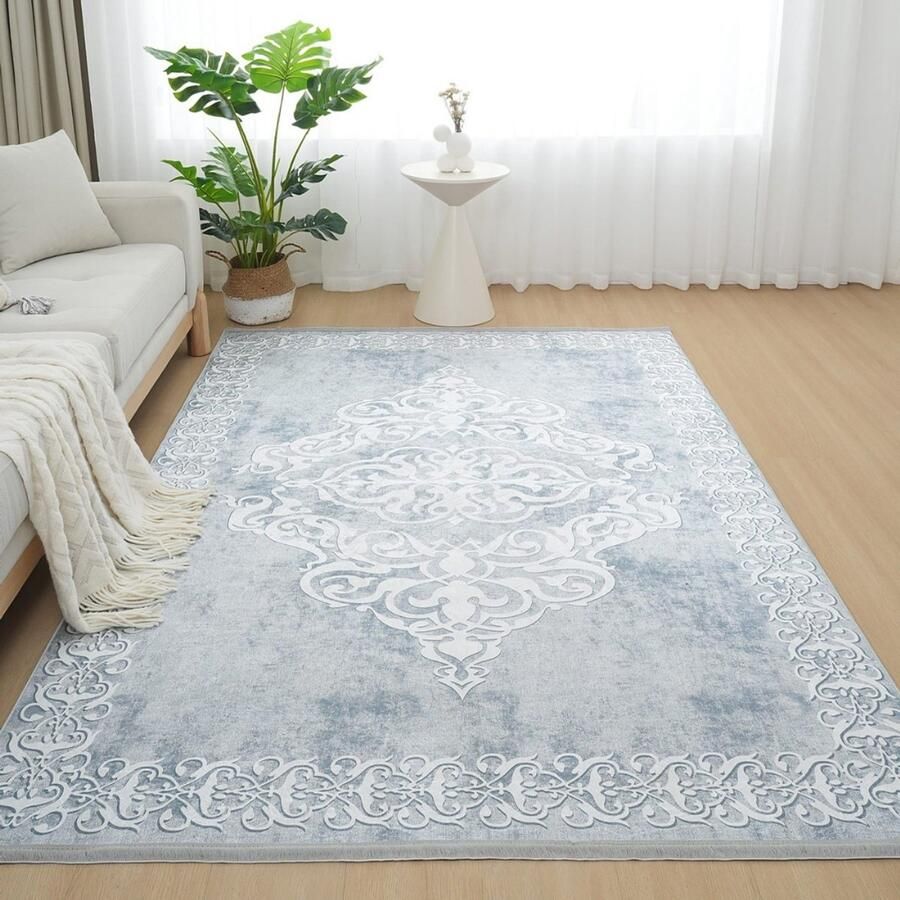 Homestar Wasbaar Tapijt 160x230 cm – Grijs – Antislip & Machinewasbaar op 30° – Modern Vloerkleed voor Woonkamer & Slaapkamer