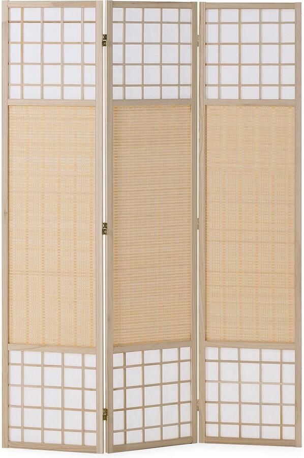 Homestyle4u Homestyler4u Kamerscherm 120x170 cm Natuur Bamboe Lamellen