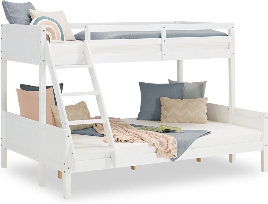 Homestyle4u Hoogslaper 90 140x200 cm Wit met lattenbodem