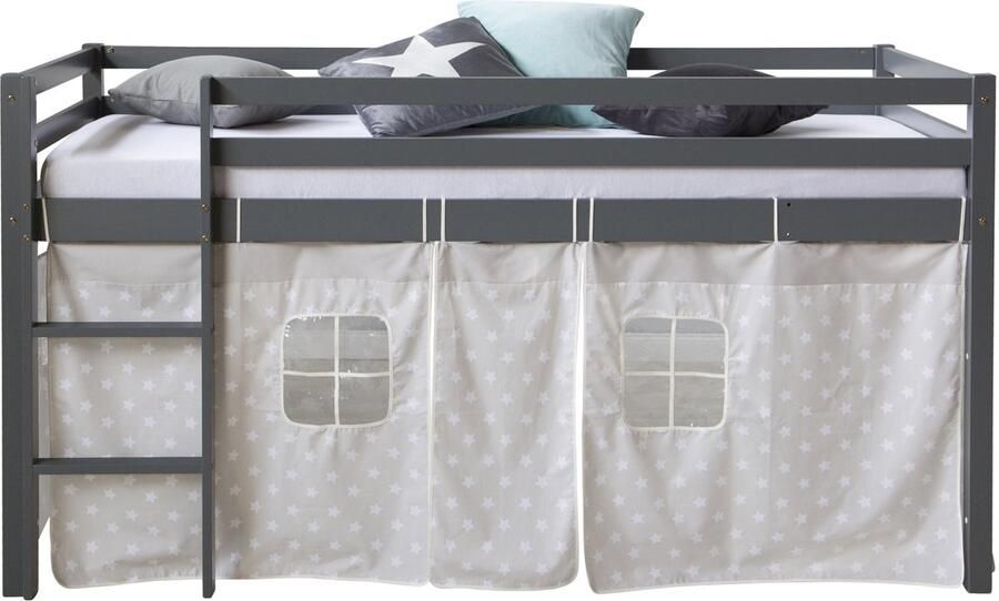 Homestyle4u Hoogslaper 90x200 cm Grijs met sterren