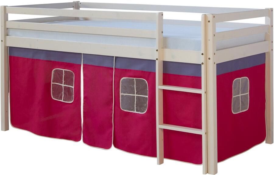 Homestyle4u Hoogslaper 90x200 cm Roze Ladder