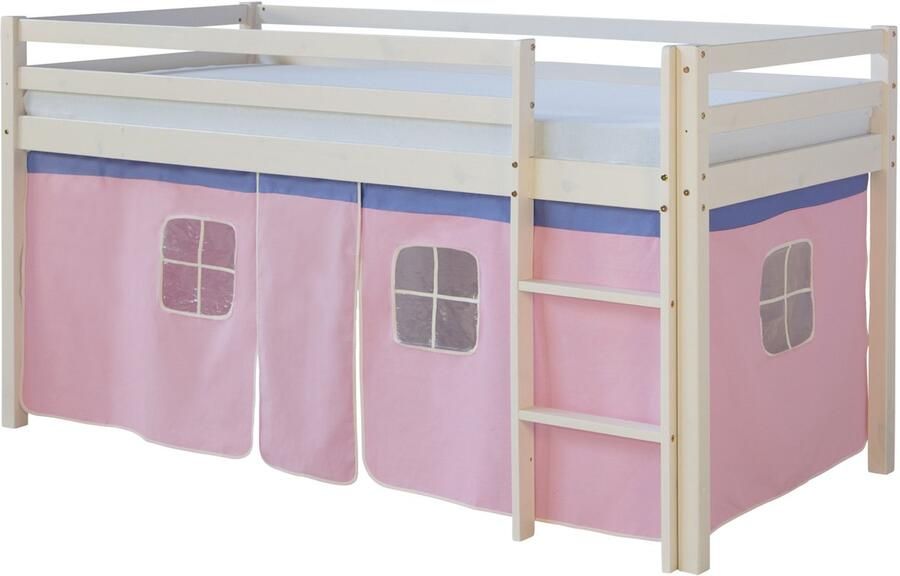 Homestyle4u Hoogslaper 90x200 cm Roze Ladder