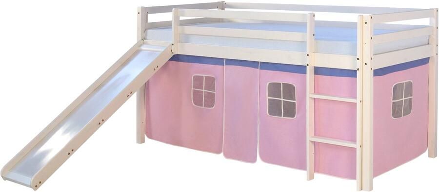 Homestyle4u Hoogslaper 90x200 cm Wit Roze Glijbaan