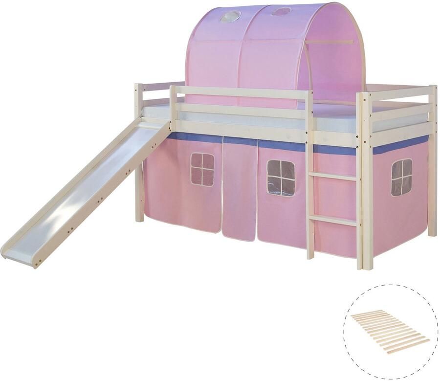 Homestyle4u Hoogslaper 90x200 cm Wit Roze