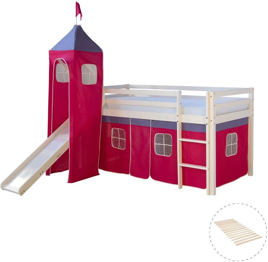 Homestyle4u Hoogslaper 90x200 cm Wit Roze