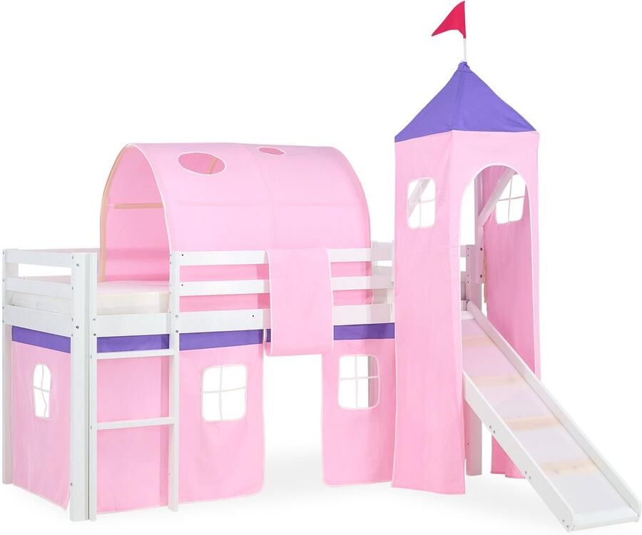 Homestyle4u Hoogslaper 90x200 cm Wit Roze - Foto 2