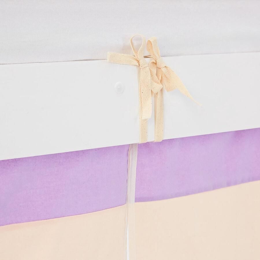 Homestyle4u Hochbett Kinder 90x200 cm Kinderbett Kinderhochbett Stockbett Vorhang Lila Peach Leiter Holz Massiv