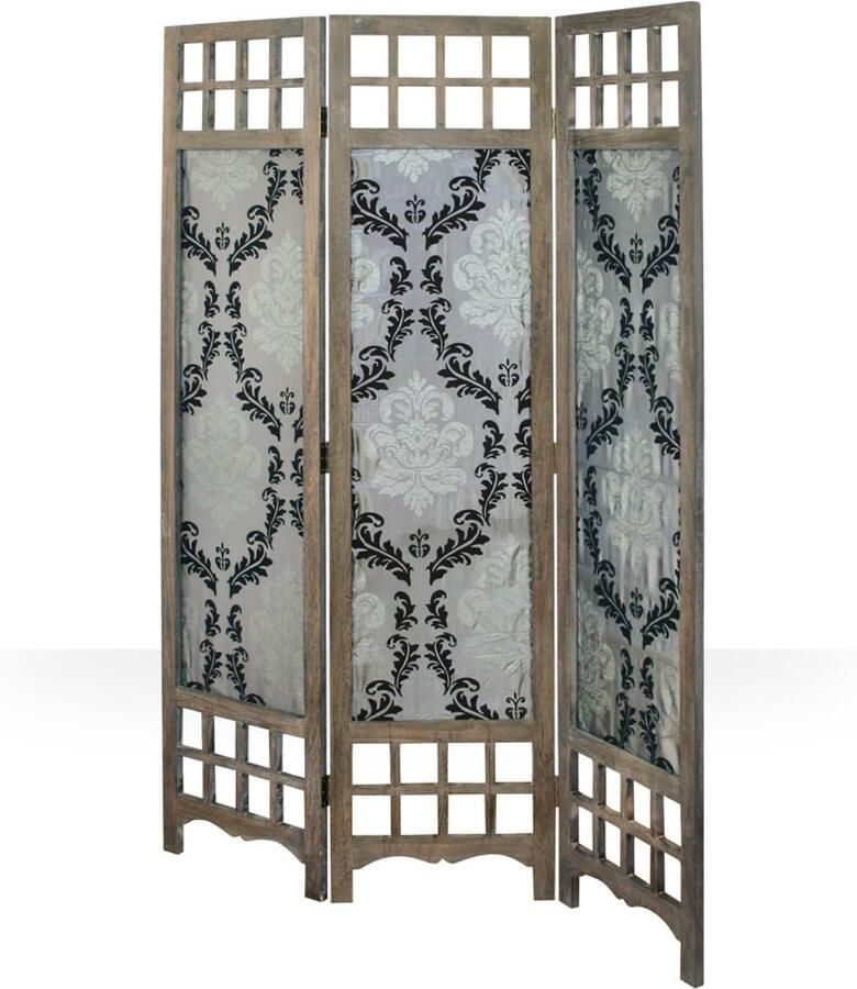 Homestyle4u Kamerscherm 120x170 cm bruin 3-delig barok patroon