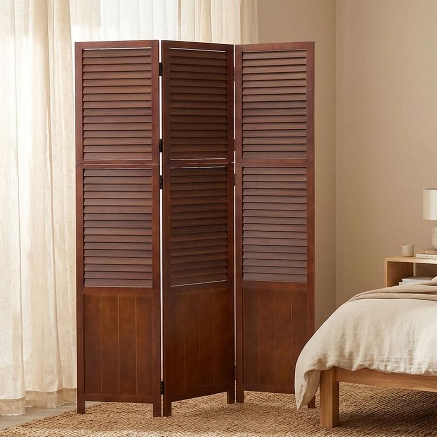 Homestyle4u Kamerscherm 3 panelen 120x170 cm Bruin 3-delig - Foto 2